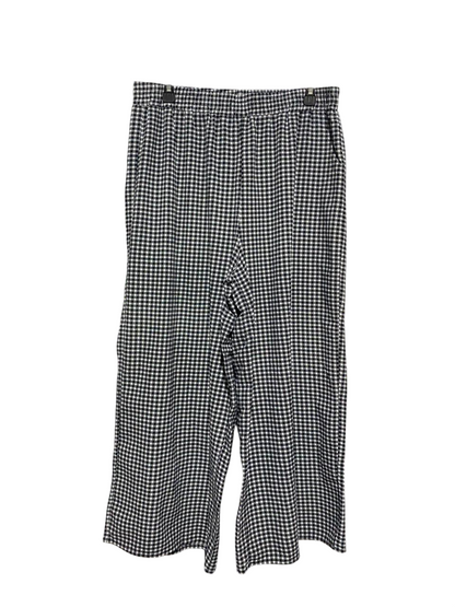 |XL| WAIST 32| B6| GINGHAM CHECKERED ELASTIC WAIST WIDE LEG PANTS