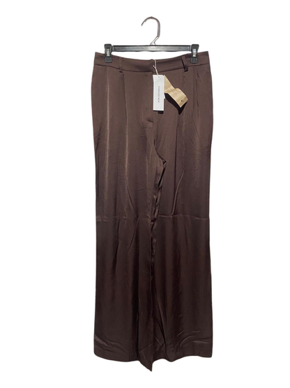 FOREVER NEW |L| WAIST 30| B6| CHOCOLATE SATIN WIDE LEG TROUSERS