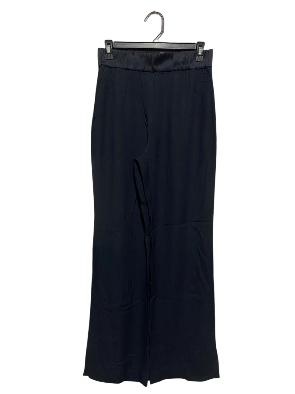 JIGSAW |M| WAIST 28| B6| ELEGANT SATIN-TRIM HIGH-WAISTED WIDE LEG TROUSERS