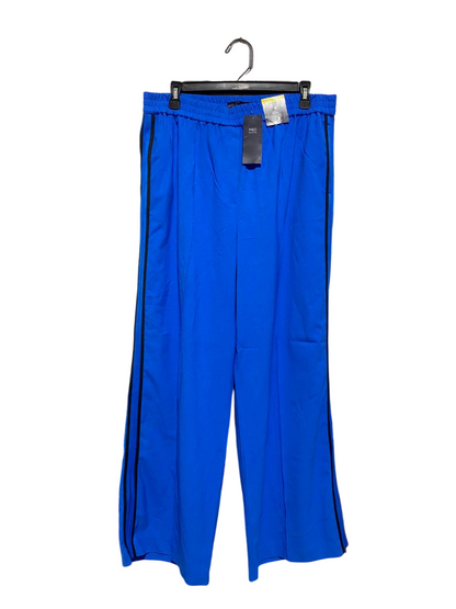 M&S |L| WAIST 32 | B6| COBALT BLUE SIDE-STRIPE WIDE LEG PANTS