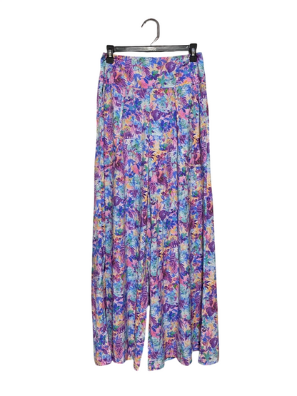 LUA BLUE |S/M| WAIST 27| B6| VIBRANT PURPLE MULTI-FLORAL WIDE LEG PALAZZO PANTS