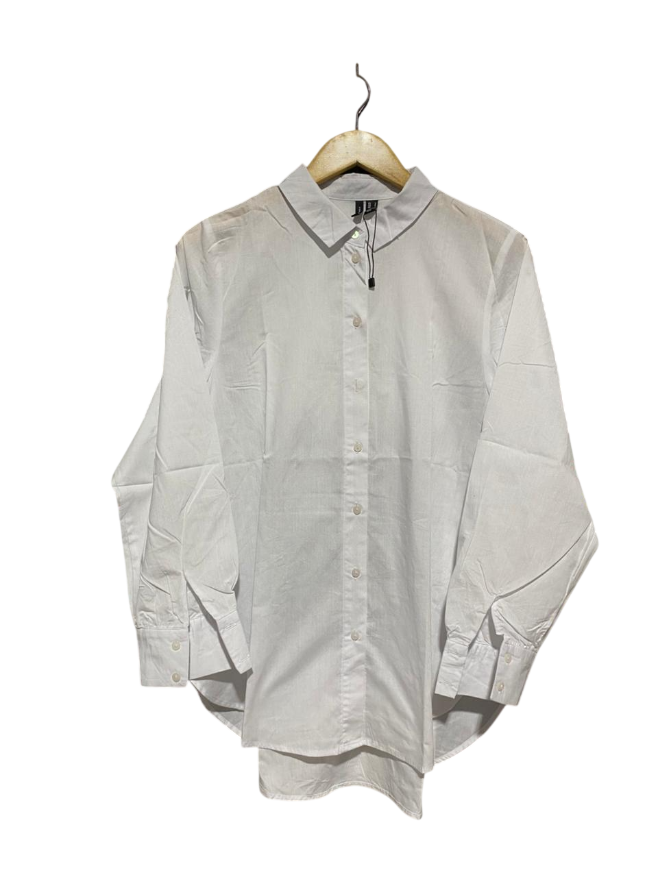 VERO MODA |XL| BUST 23| B6| PREMIUM WHITE COTTON OVERSIZED BUTTON-DOWN SHIRT WITH HIGH-LOW HEM