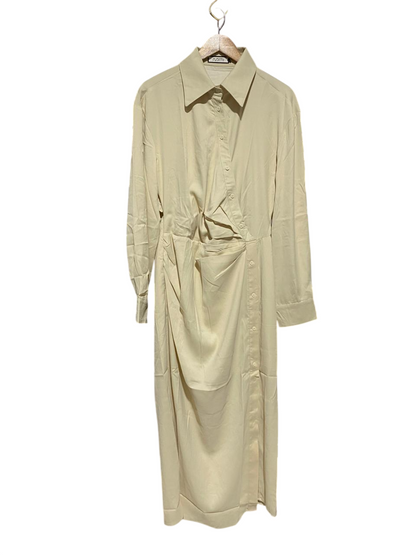 NOMI |XL| BUST 20| B6| ASYMMETRIC WRAP SHIRT DRESS IN CREAM