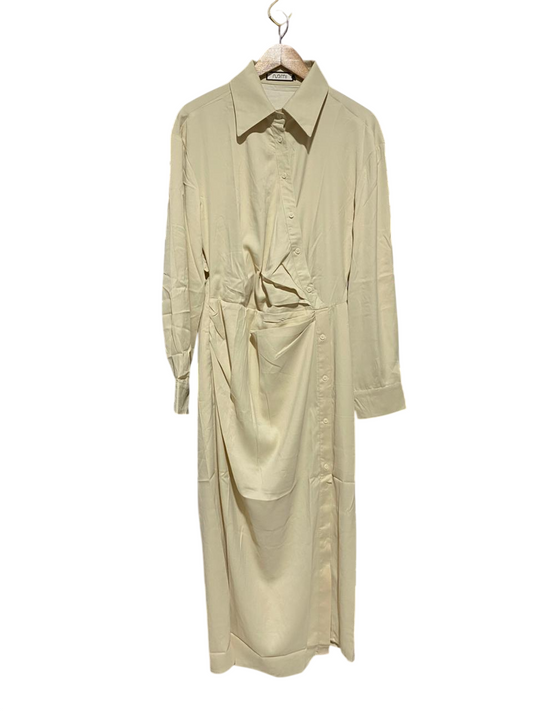 NOMI |XL| BUST 20| B6| ASYMMETRIC WRAP SHIRT DRESS IN CREAM