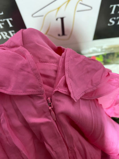 NEVER FULLY DRESSED |L| BUST | B6| VIBRANT BUBBLEGUM PINK RUFFLE CUT-OUT MAXI DRESS