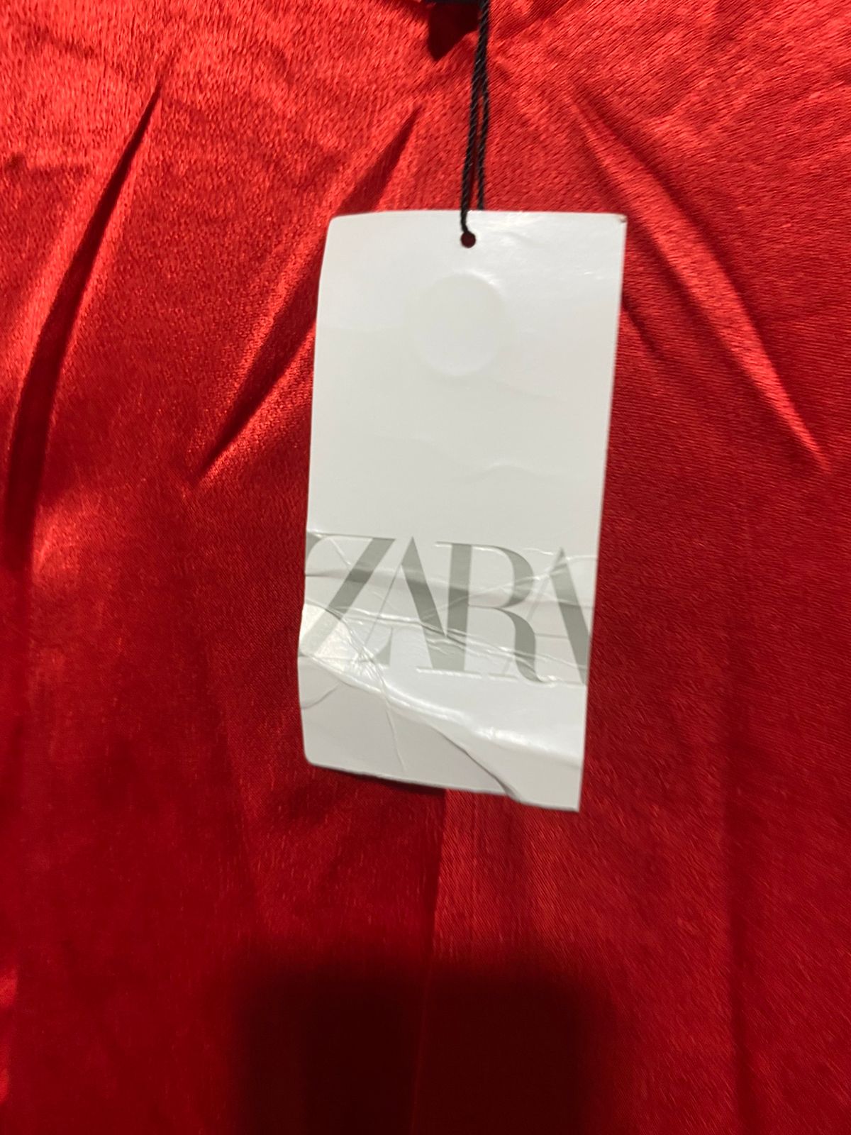 ZARA |S| BUST 14| B6| STRIKING SCARLET RED SATIN HALTER NECK MAXI DRESS