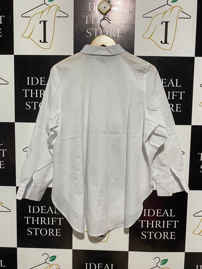 VERO MODA |XL| BUST 23| B6| PREMIUM WHITE COTTON OVERSIZED BUTTON-DOWN SHIRT WITH HIGH-LOW HEM