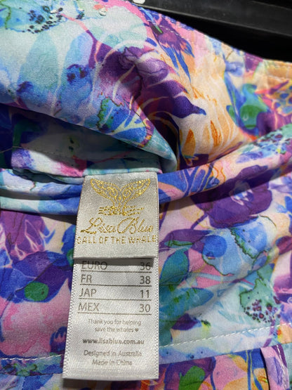 LUA BLUE |S/M| WAIST 27| B6| VIBRANT PURPLE MULTI-FLORAL WIDE LEG PALAZZO PANTS