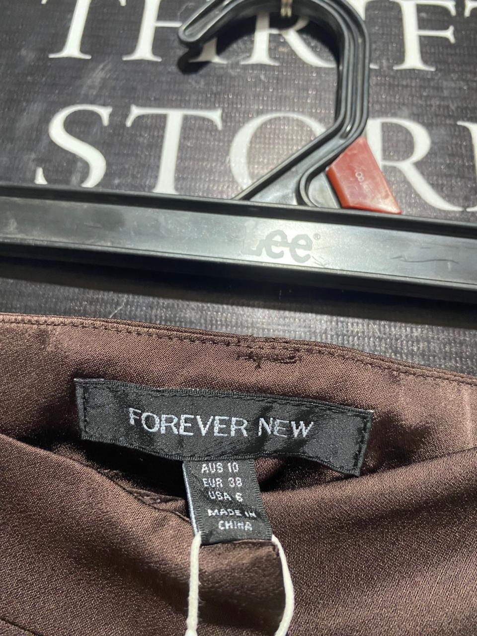 FOREVER NEW |L| WAIST 30| B6| CHOCOLATE SATIN WIDE LEG TROUSERS