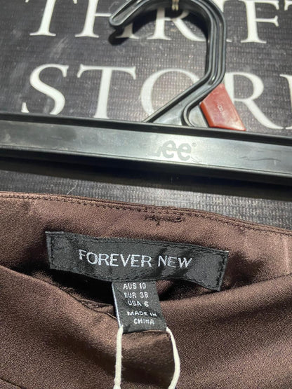 FOREVER NEW |L| WAIST 30| B6| CHOCOLATE SATIN WIDE LEG TROUSERS