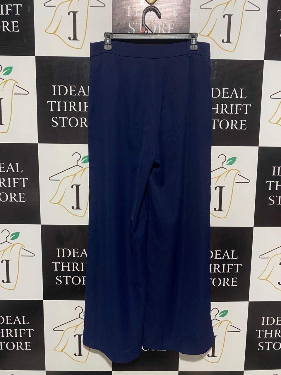 SHEIN |L| WAIST 32| B6| NAVY BLUE TAILORED WIDE LEG TROUSERS