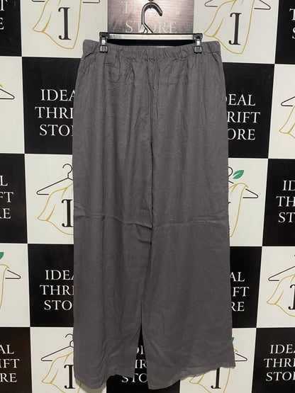 ZARA |XL| WAIST 32| B6| RELAXED LINEN-BLEND DRAWSTRING WIDE LEG PANTS