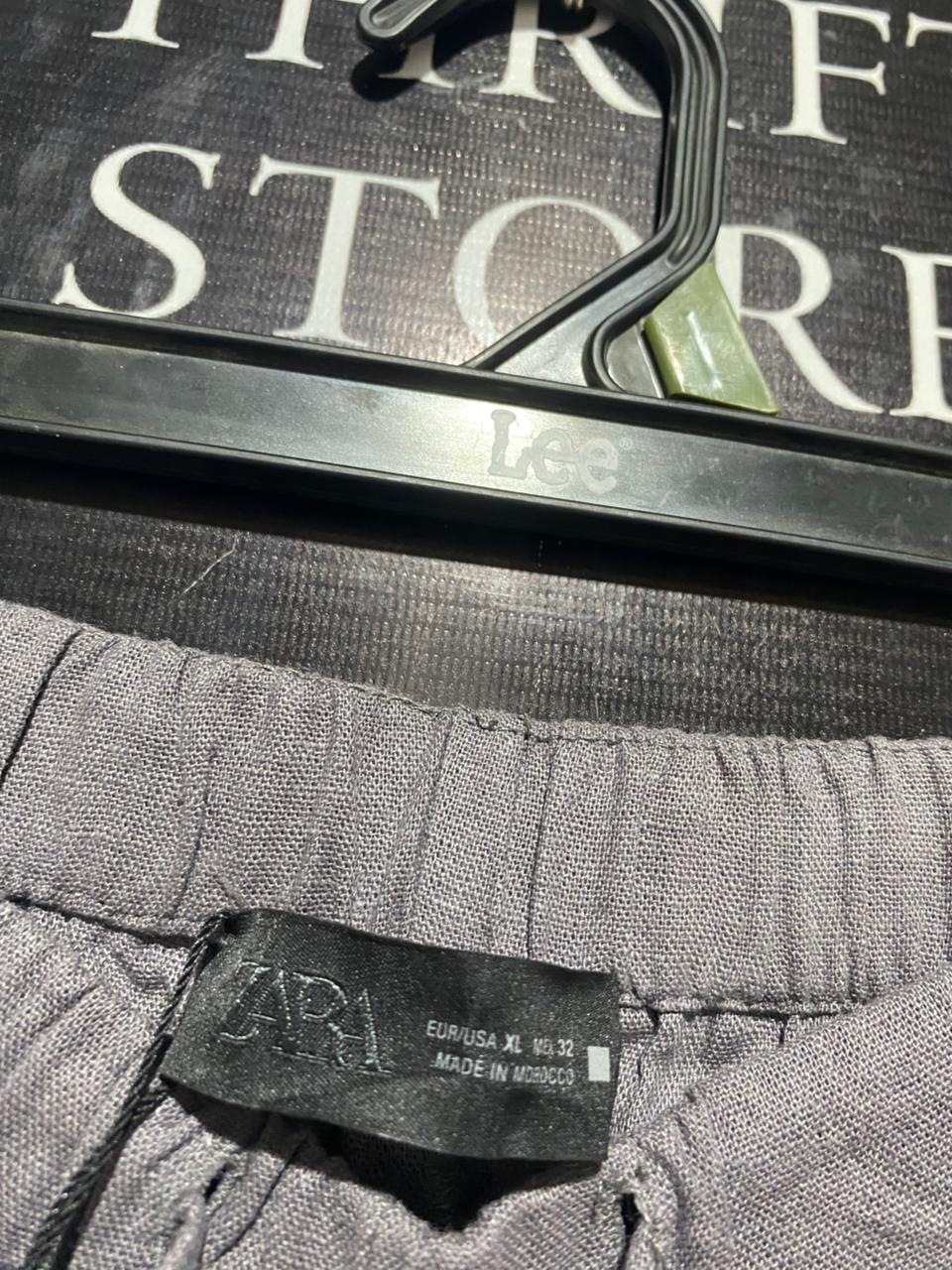 ZARA |XL| WAIST 32| B6| RELAXED LINEN-BLEND DRAWSTRING WIDE LEG PANTS