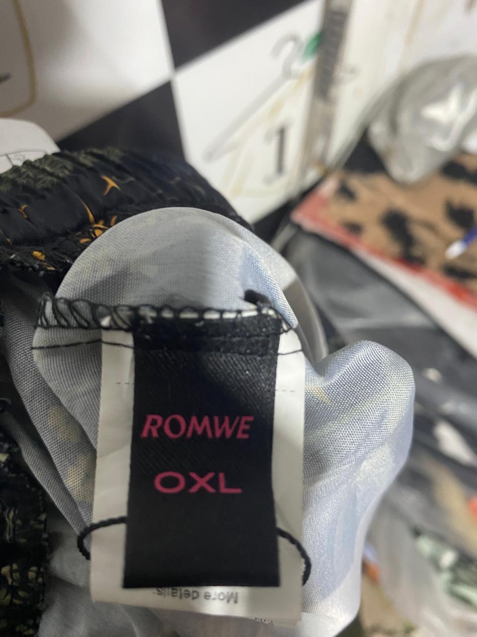 ROMWE |XL| WAIST 32| B6| WHIMSICAL FOREST & CELESTIAL PRINT WIDE LEG PANTS