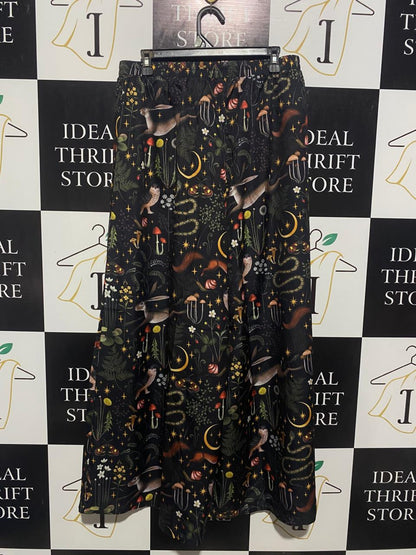 ROMWE |XL| WAIST 32| B6| WHIMSICAL FOREST & CELESTIAL PRINT WIDE LEG PANTS