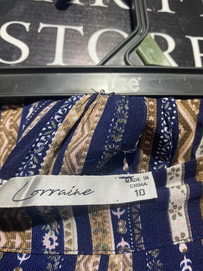 LORRAINE |M| WAIST 26| B6| BOHEMIAN TRIBAL PRINT BELTED WIDE LEG PANTS