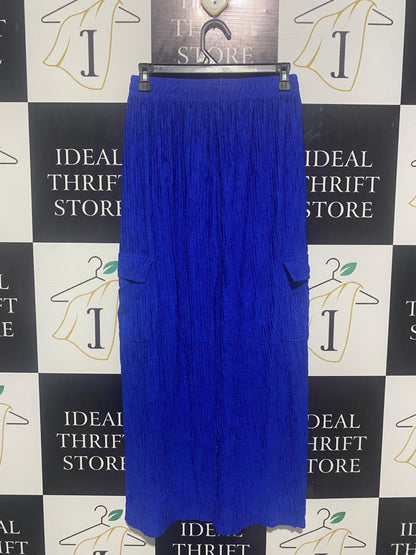 |M| WAIST 26| B6| LEE COBALT BLUE TEXTURED CARGO MAXI SKIRT
