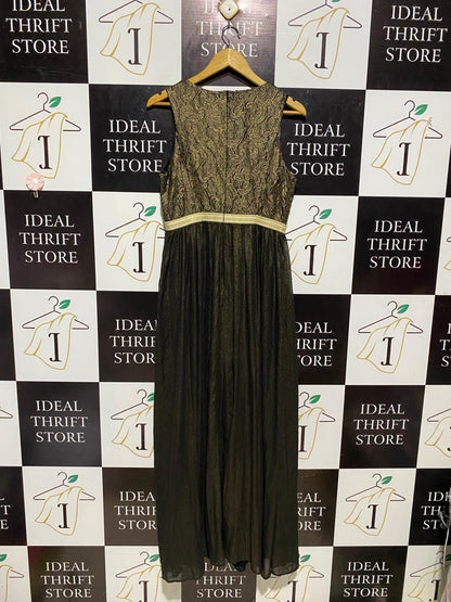 BOOHOO |L| BUST 18| B6| BOUTIQUE GOLD LACE OVERLAY MAXI DRESS
