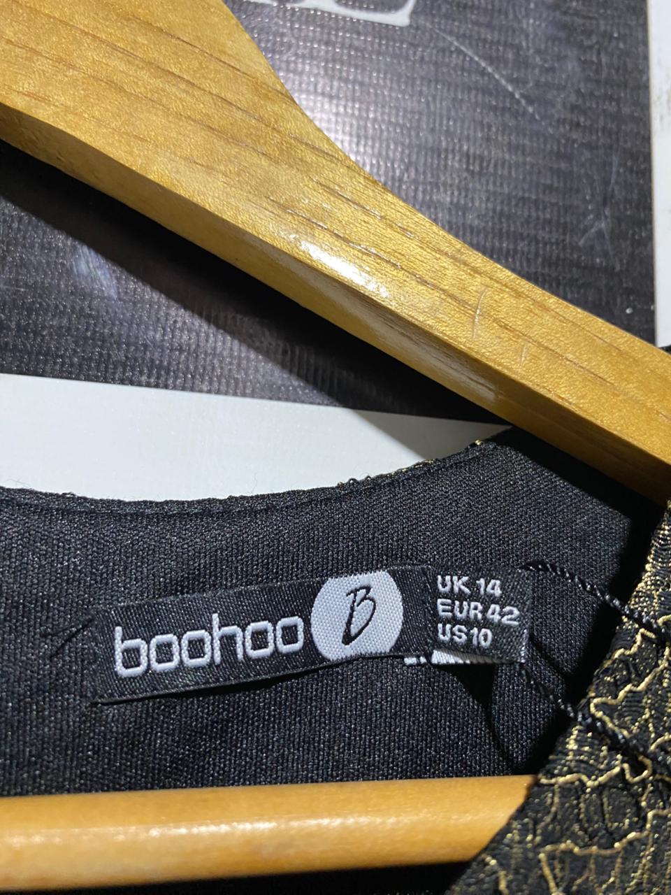 BOOHOO |L| BUST 18| B6| BOUTIQUE GOLD LACE OVERLAY MAXI DRESS