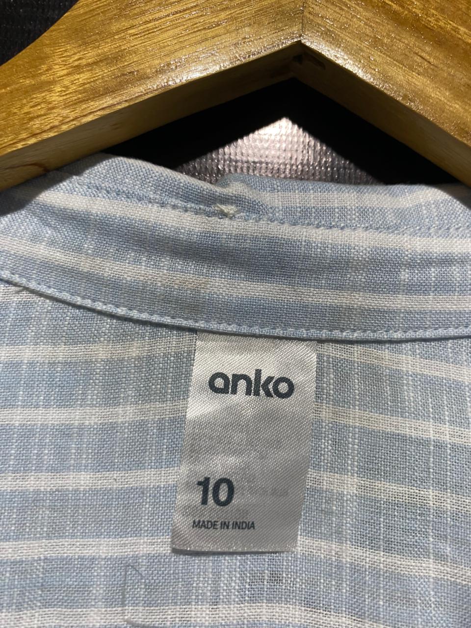 ANKO |M| BUST 21| B6| LIGHT BLUE STRIPED BUTTON-DOWN UTILITY SHIRT