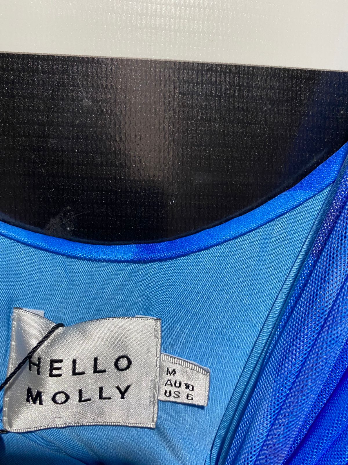 HELLO MOLLY |M| BUST 15| B6| COBALT BLUE FLORAL MESH RUCHED BODYCON DRESS