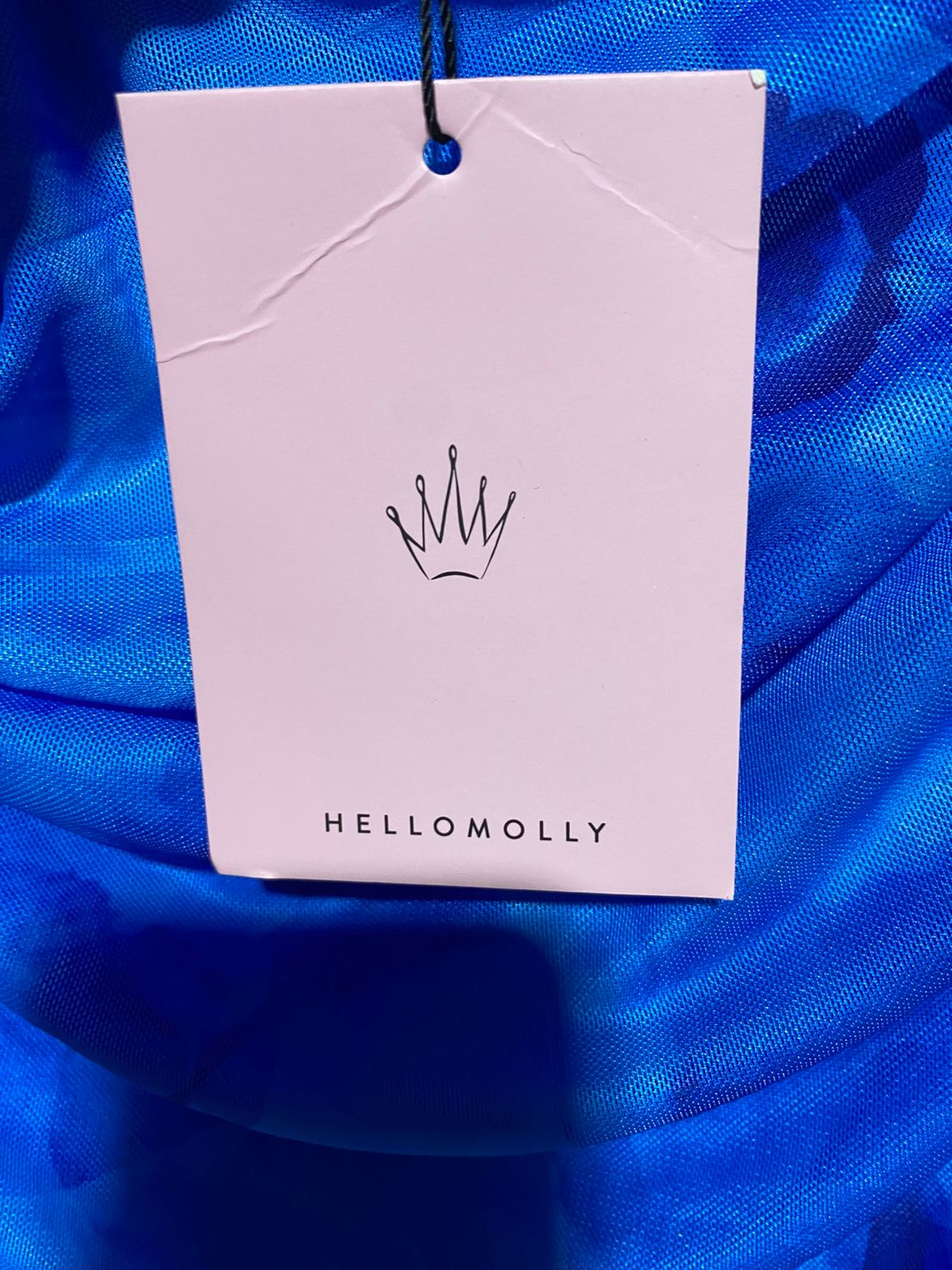 HELLO MOLLY |M| BUST 15| B6| COBALT BLUE FLORAL MESH RUCHED BODYCON DRESS