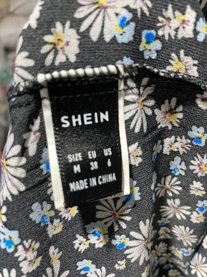 SHEIN |M| BUST 12| B6| VINTAGE FLORAL SMOCKED MIDI DRESS WITH PUFF SLEEVES