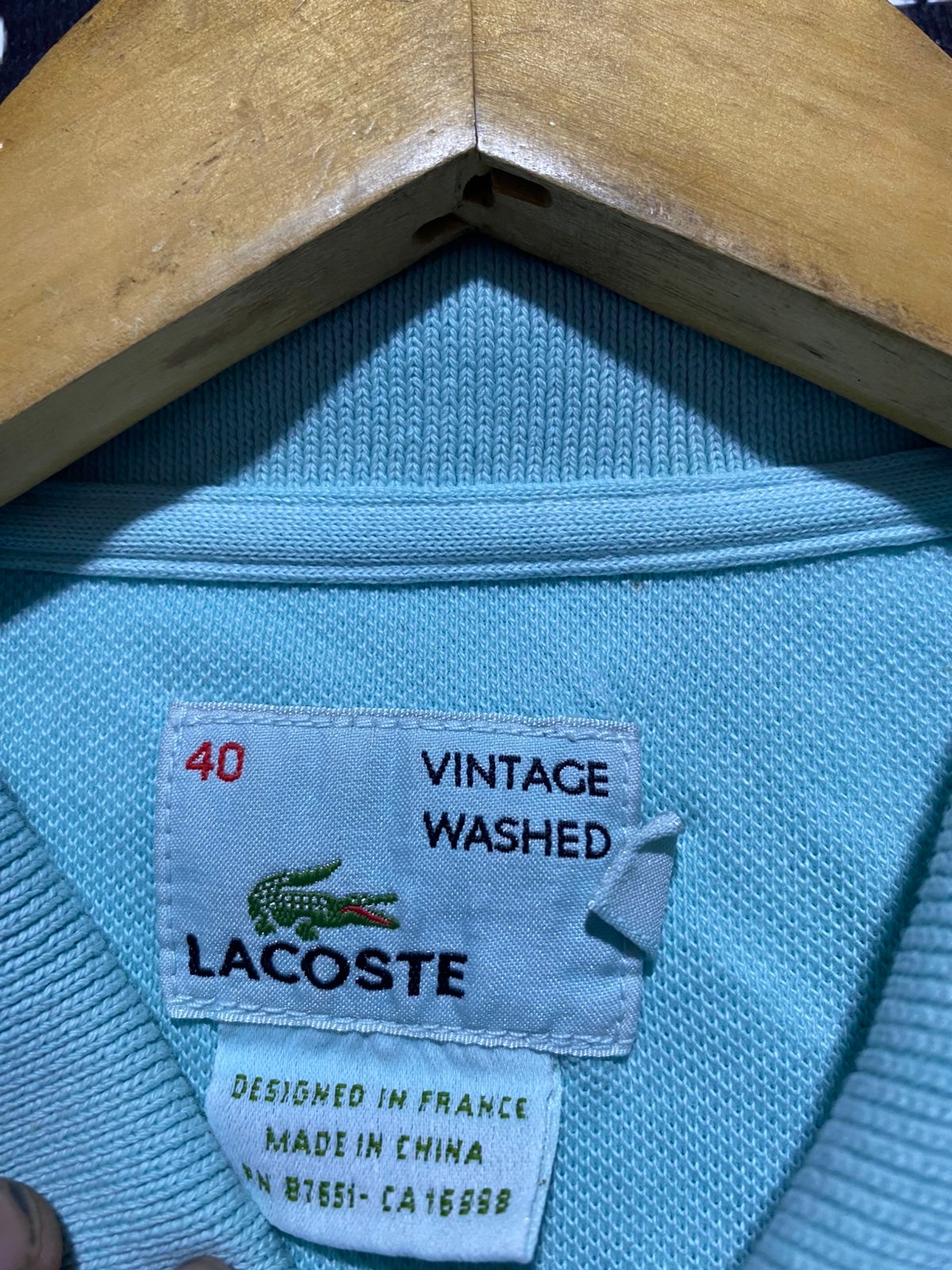 LACOSTE |L| BUST 18| B6| VINTAGE WASH SLIM FIT POLO SHIRT MINT GREEN