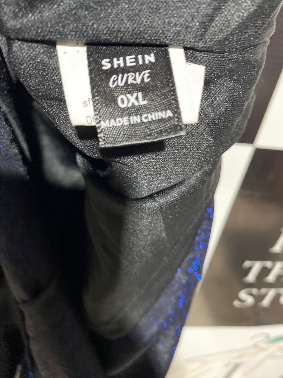 SHEIN CURVE |XL| BUST 18| B6| ROYAL BLUE GLITTER ONE-SHOULDER RUFFLE MIDI DRESS