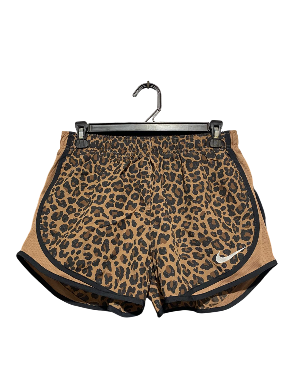 | M| WAIST 28| B6| WOMEN'S NIKE LEOPARD PRINT DRI-FIT RUNNING SHORTS