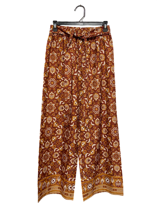 |S| WAIST26| B6|WOMEN'S BOHO-CHIC FLORAL MANDALA WIDE-LEG PALAZZO PANTS279