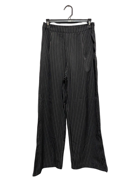 SHEIN |M| WAIST 28| B6| CHIC BLACK AND WHITE PINSTRIPE WIDE-LEG TROUSERS
