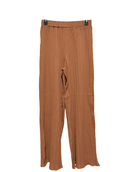 SHEIN |S| WAIST 27| B6|WOMEN'S ELEGANT RUST BROWN PLEATED WIDE-LEG PANTS