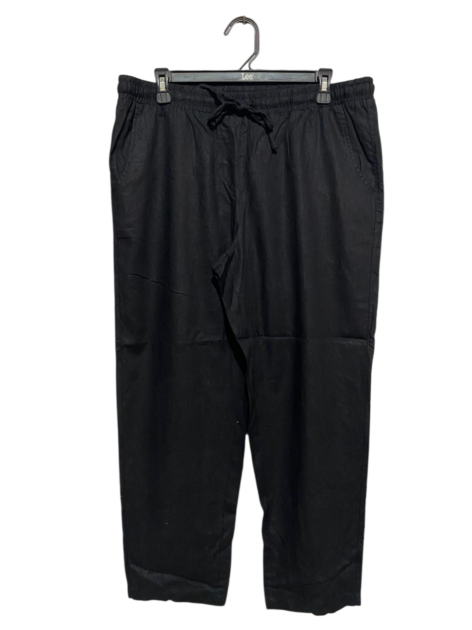 GRAE LINEN |XL| WAIST 34 | B7| CLASSIC JET BLACK LINEN BLEND TROUSERS