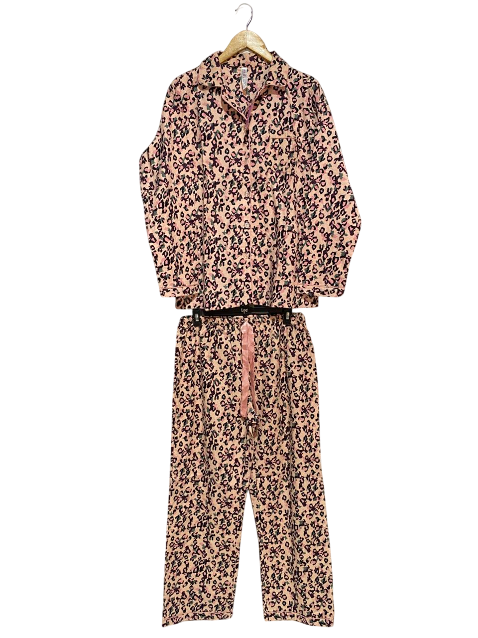 ED IT ED |M| B7| LUXURY PINK LEOPARD PRINT PAJAMA SET – CLASSIC BUTTON-DOWN SLEEPWEAR
