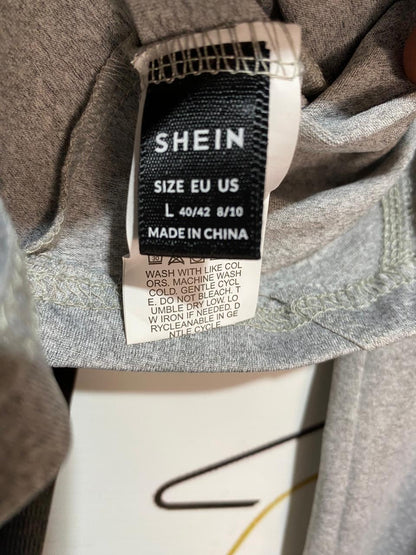 SHEIN |L| B7| PREMIUM GREY MARL ACTIVEWEAR SET – ZIP-UP CROP JACKET & FLARED YOGA PANTS
