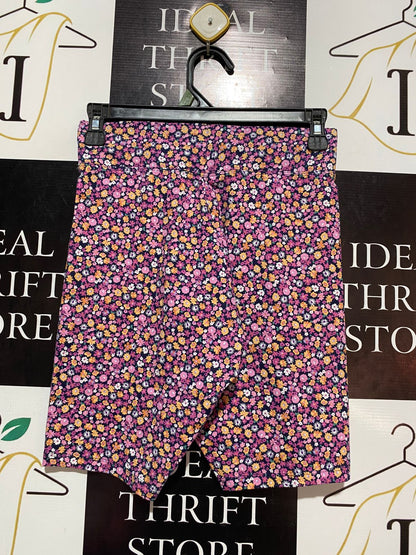 TARGET YOUTH |M| WAIST 26| B7| ORGANIC COTTON BIKER SHORTS – VIBRANT FLORAL PRINT