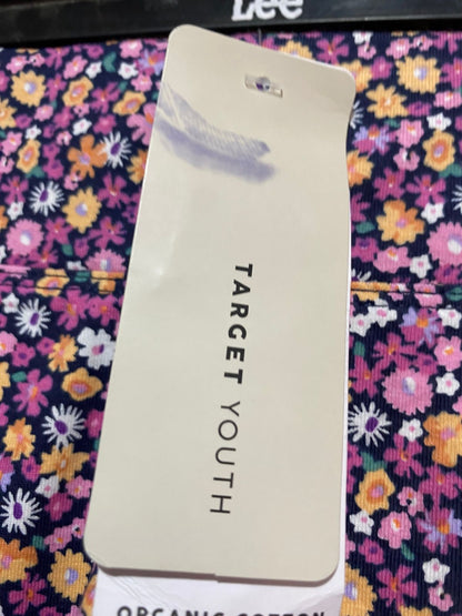 TARGET YOUTH |M| WAIST 26| B7| ORGANIC COTTON BIKER SHORTS – VIBRANT FLORAL PRINT