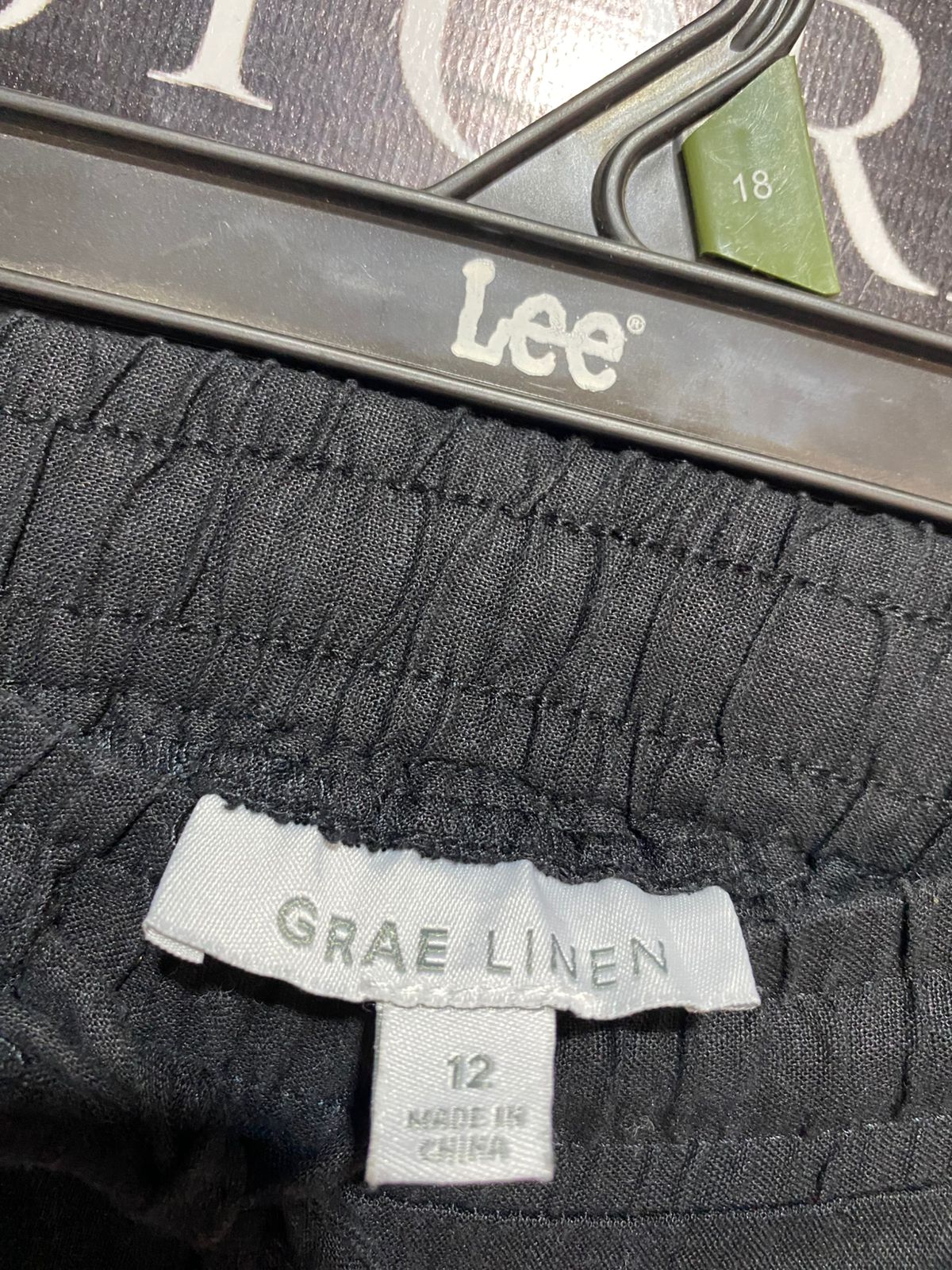 GRAE LINEN |XL| WAIST 34 | B7| CLASSIC JET BLACK LINEN BLEND TROUSERS