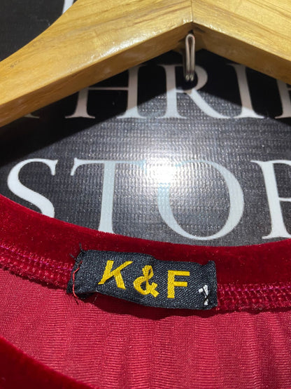 K&F |S| B7| LUXURY DEEP RED VELVET TRACKSUIT SET – CRYSTAL EMBELLISHED LOGO LOUNGEWEAR