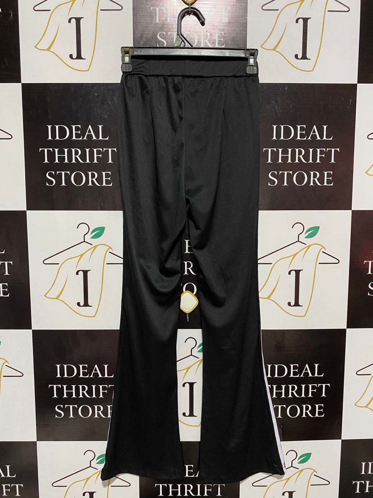 |S| WAIST 24| B7| WOMEN'S HIGH-WAISTED FLARE TRACK PANTS WITH SIDE STRIPES
