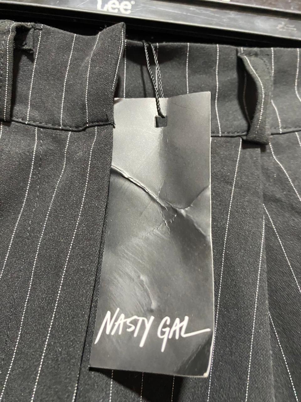 NASTYGAL |S| WAIST 26| B7| WOMEN'S HIGH-WAISTED PINSTRIPE TAILORED TROUSERS