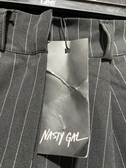 NASTYGAL |S| WAIST 26| B7| WOMEN'S HIGH-WAISTED PINSTRIPE TAILORED TROUSERS
