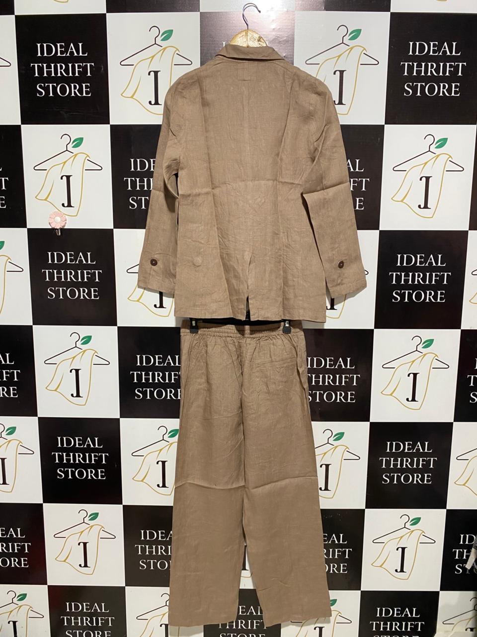 ZEBEIN |M| B6| WOMEN'S TWO-PIECE EMBROIDERED LINEN CO-ORD BLAZER SET
