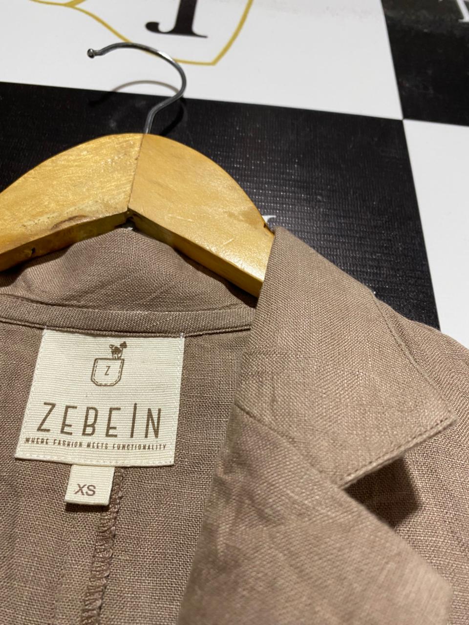 ZEBEIN |M| B6| WOMEN'S TWO-PIECE EMBROIDERED LINEN CO-ORD BLAZER SET