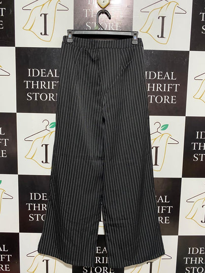 SHEIN |M| WAIST 28| B6| CHIC BLACK AND WHITE PINSTRIPE WIDE-LEG TROUSERS