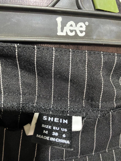 SHEIN |M| WAIST 28| B6| CHIC BLACK AND WHITE PINSTRIPE WIDE-LEG TROUSERS