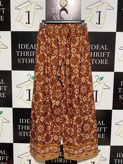 |S| WAIST26| B6|WOMEN'S BOHO-CHIC FLORAL MANDALA WIDE-LEG PALAZZO PANTS279