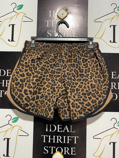 | M| WAIST 28| B6| WOMEN'S NIKE LEOPARD PRINT DRI-FIT RUNNING SHORTS