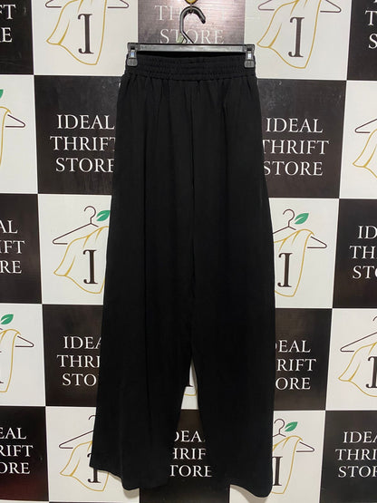 EP ATHLEISUE | XS| WAIST 24| B6| : WOMEN'S CHIC BLACK WIDE-LEG ATHLEISURE PANTS WITH SIDE STRIPES